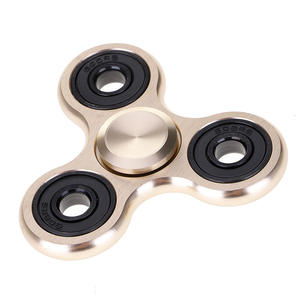 Aluminum Metal Classic Fidget Spinner Hand Stress Reducer Toy for Anxiety Adult, Child (GOLD)